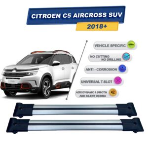 Cross oto Citroen C5 Aircross SUV 2018 Ve Sonrası İle Uyumlu Ara Atkı Taşıyıcı Tavan Barı 2 adet Gri Set
