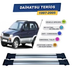 Daihatsu Terios 1997-2005 ile Uyumlu Ara Atkı Taşıyıcı Tavan Barı 2 adet Gri Set