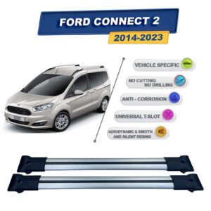 Ford Connect 2 2014-2023 ile Uyumlu Ara Atkı Taşıyıcı Tavan Barı 2 adet Gri Set