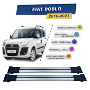 Fiat Doblo 2010-2023 ile Uyumlu Ara Atkı Taşıyıcı Tavan Barı 2 adet Gri Set