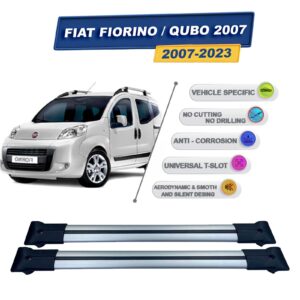 Fiat Fiorino Kombi-VAN 2007-2024 ile Uyumlu Ara Atkı Taşıyıcı Tavan Barı 2 adet Gri Set