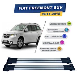 Fiat Freemont Suv 2011-2015 ile Uyumlu Ara Atkı Taşıyıcı Tavan Barı 2 adet Gri Set