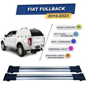 Fiat Fullback 2016-2023 ile Uyumlu Ara Atkı Taşıyıcı Tavan Barı 2 adet Gri Set