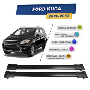 Cross oto Ford Kuga -I- 2008-2012 İle Uyumlu Ara Atkı Taşıyıcı Tavan Barı 2 adet Siyah Set