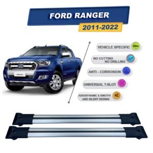 Ford Ranger 2011-2022 ile Uyumlu Ara Atkı Taşıyıcı Tavan Barı 2 adet Gri Set