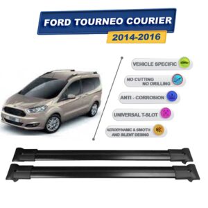 Cross oto Ford Tourneo Courier 2014-2016 İle Uyumlu Ara Atkı Taşıyıcı Tavan Barı 2 adet Siyah Set