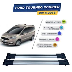 Ford Courier 2014-2016 ile Uyumlu Ara Atkı Taşıyıcı Tavan Barı 2 adet Gri Set