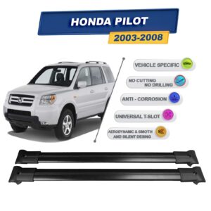 Cross oto Honda Pilot 2003-2008 İle Uyumlu Ara Atkı Taşıyıcı Tavan Barı 2 adet Siyah Set