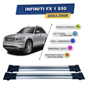 Infiniti FX 1 S50 2003-2008 ile Uyumlu Ara Atkı Taşıyıcı Tavan Barı 2 adet Gri Set