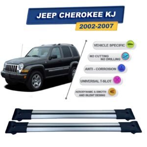 Jeep Cherokee KJ 2002-2007 ile Uyumlu Ara Atkı Taşıyıcı Tavan Barı 2 adet Gri Set