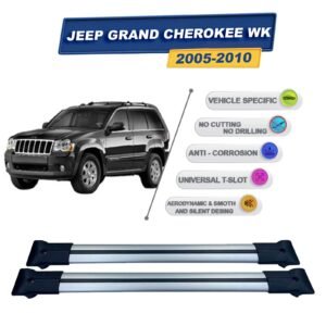Jeep Grand Cherokee WK 2005-2010 ile Uyumlu Ara Atkı Taşıyıcı Tavan Barı 2 adet Gri Set