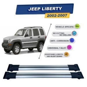 Jeep Liberty 2002-2007 ile Uyumlu Ara Atkı Taşıyıcı Tavan Barı 2 adet Gri Set