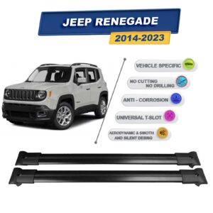 Cross oto Jeep Renegade 2014-2023 İle Uyumlu Ara Atkı Taşıyıcı Tavan Barı 2 adet Siyah Set