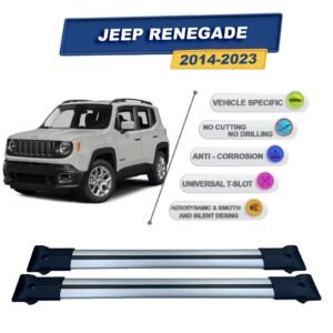 Jeep Renegade 2014-2023 ile Uyumlu Ara Atkı Taşıyıcı Tavan Barı 2 adet Gri Set