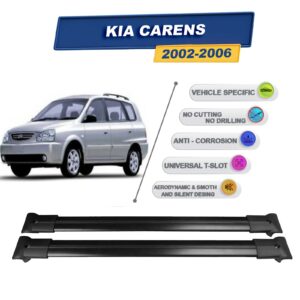 Cross oto Kia Carens 2002-2006 İle Uyumlu Ara Atkı Taşıyıcı Tavan Barı 2 adet Siyah Set