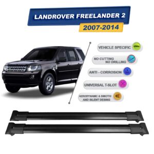 Cross oto Landrover Freelander 2 2007-2014 İle Uyumlu Ara Atkı Taşıyıcı Tavan Barı 2 adet Siyah Set