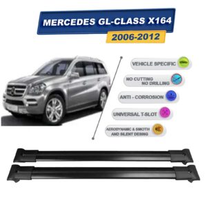 Cross oto Mercedes GL-Class X164 2006-2012 İle Uyumlu Ara Atkı Taşıyıcı Tavan Barı 2 adet Siyah Set
