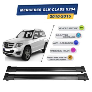 Cross oto Mercedes GLK X204 2010-2015 İle Uyumlu Ara Atkı Taşıyıcı Tavan Barı 2 adet Siyah Set