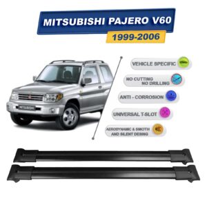 Cross oto Mitsubishi Pajero V60 1999-2006 İle Uyumlu Ara Atkı Taşıyıcı Tavan Barı 2 adet Siyah Set