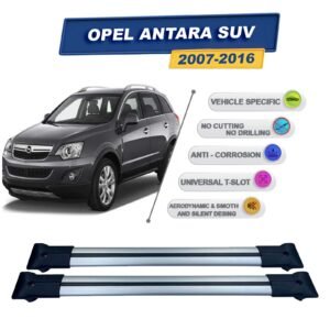 Opel Antara SUV 2007-2016 ile Uyumlu Ara Atkı Taşıyıcı Tavan Barı 2 adet Gri Set