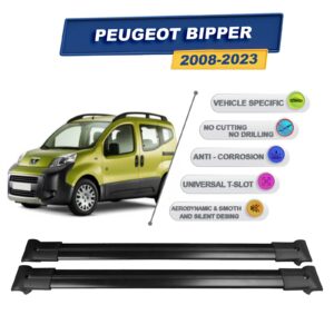 Cross oto Peugeot Bipper 2008-2023 İle Uyumlu Ara Atkı Taşıyıcı Tavan Barı 2 adet Siyah Set