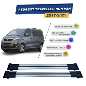 Peugeot Expert Traveller 2017-2024 ile Uyumlu Ara Atkı Taşıyıcı Tavan Barı 2 adet Gri Set