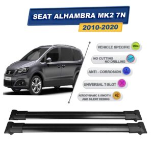 Cross oto Seat Alhambra MK2 7N 2010-2020 İle Uyumlu Ara Atkı Taşıyıcı Tavan Barı 2 adet Siyah Set