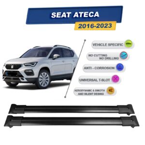 Cross oto Seat Ateca 2016-2023 İle Uyumlu Ara Atkı Taşıyıcı Tavan Barı 2 adet Siyah Set