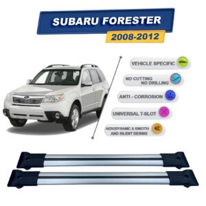 Cross oto Subaru Forester 2008-2012 İle Uyumlu Ara Atkı Taşıyıcı Tavan Barı 2 adet Gri Set