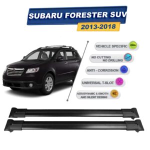 Cross oto Subaru Forester Suv 2013-2018 İle Uyumlu Ara Atkı Taşıyıcı Tavan Barı 2 adet Siyah Set