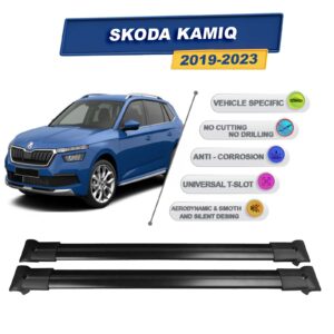 Cross oto Skoda Kamiq 2019-2024 İle Uyumlu Ara Atkı Taşıyıcı Tavan Barı 2 adet Siyah Set