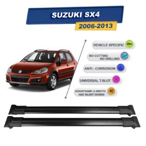 Cross oto Suzuki SX4 2006-2013 İle Uyumlu Ara Atkı Taşıyıcı Tavan Barı 2 adet Siyah Set