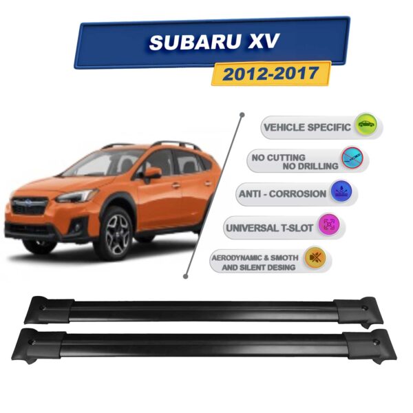 Cross oto Subaru XV 2012-2017 İle Uyumlu Ara Atkı Taşıyıcı Tavan Barı 2 adet Siyah Set