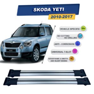 Cross oto Skoda Yeti 2010-2017 İle Uyumlu Ara Atkı Taşıyıcı Tavan Barı 2 adet Gri Set