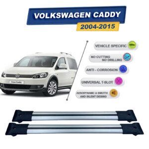 Cross oto Volkswagen Caddy 2004-2015 İle Uyumlu Ara Atkı Taşıyıcı Tavan Barı 2 adet Gri Set