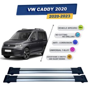 Cross oto Volkswagen Caddy 2020-2023 İle Uyumlu Ara Atkı Taşıyıcı Tavan Barı 2 adet Gri Set