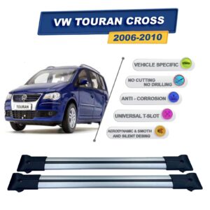 Cross oto Volkswagen Touran Cross 2006-2010 İle Uyumlu Ara Atkı Taşıyıcı Tavan Barı 2 adet Gri Set