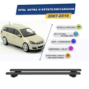 Opel Astra H Stationwagon 2007-2010 İle Uyumlu Ara Atkı Taşıyıcı Tavan Barı 2 adet Siyah