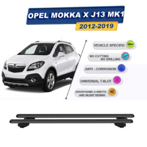 Opel Mokka A (J13) MK1 2012-2019 İle Uyumlu Ara Atkı Taşıyıcı Tavan Barı 2 adet Siyah