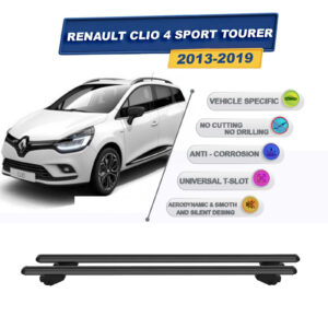 Renault Clio 4 Sport Tourer 2013-2021 İle Uyumlu Ara Atkı Taşıyıcı Tavan Barı 2 adet Siyah