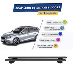 Seat Leon St Estate 5 Doors 2013-2020 İle Uyumlu Ara Atkı Taşıyıcı Tavan Barı 2 adet Siyah