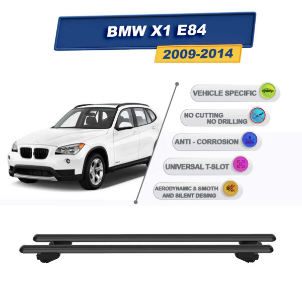 BMW X1 E84 2009-2014 İle Uyumlu Ara Atkı Taşıyıcı Tavan Barı 2 adet Siyah