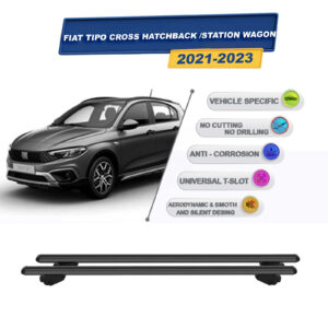 Fiat Egea Cross Hatchback /Station Wagon 2021-2024 İle Uyumlu Ara Atkı Taşıyıcı Tavan Barı 2 adet Siyah