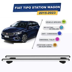 Fiat Egea Station Wagon 2015-2024 İle Uyumlu Ara Atkı Taşıyıcı Tavan Barı 2 adet Gri Set