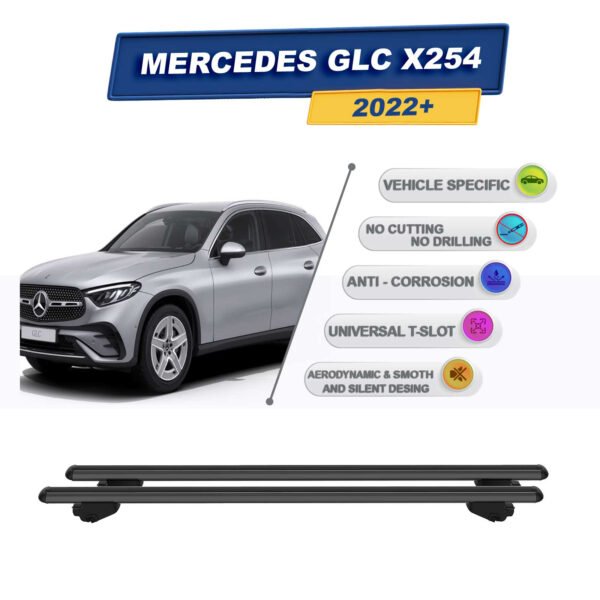 Mercedes GLC X254 2022 Ve Sonrası ile Uyumlu Ara Atkı Taşıyıcı Tavan Barı 2 adet Siyah