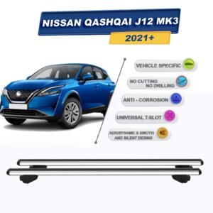 Nissan Qashqai J12 MK3 2021 Ve Sonrası ile Uyumlu Ara Atkı Taşıyıcı Tavan Barı 2 adet Gri Set