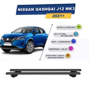 Nissan Qashqai J12 MK3 2021 Ve Sonrası ile Uyumlu Ara Atkı Taşıyıcı Tavan Barı 2 adet Siyah