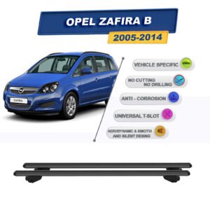 Opel Zafira B 2005-2014 ile Uyumlu Ara Atkı Taşıyıcı Tavan Barı 2 adet Siyah