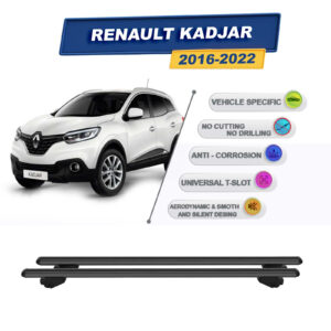 Renault Kadjar SUV 2016-2022 ile Uyumlu Ara Atkı Taşıyıcı Tavan Barı 2 adet Siyah