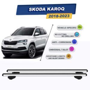 Skoda Karoq 2018-2023 ile Uyumlu Ara Atkı Taşıyıcı Tavan Barı 2 adet Gri Set